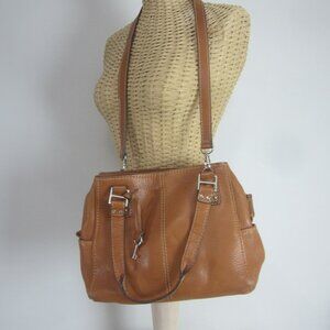 Vintage Fossil Brown Leather Handbag Purse ZB9962 Shoulder Strap Bag Classic Key